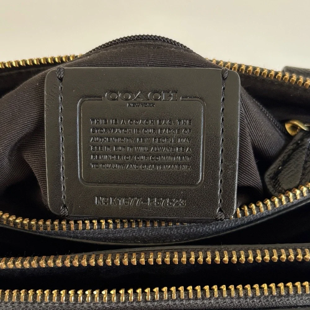 Coach Black Leather Mini Christie Carry‎ All Satchel / Crossbody